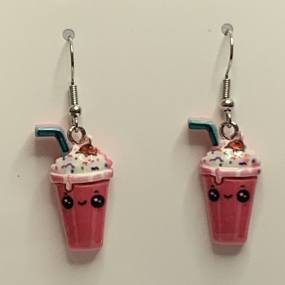 Milk Shake Earring, Shake Earring, Funny Food Earring, Gift Idea, Drink Earring - Picture 7 of 7